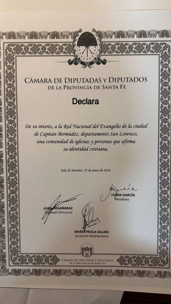 Reconocimiento — Red Nacional del Evangelio