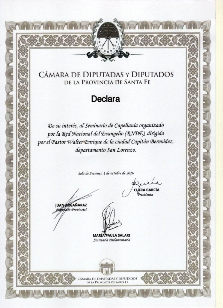 Declaración de interés — Cámara de Diputados de Santa Fe · Seminario de Capellanía